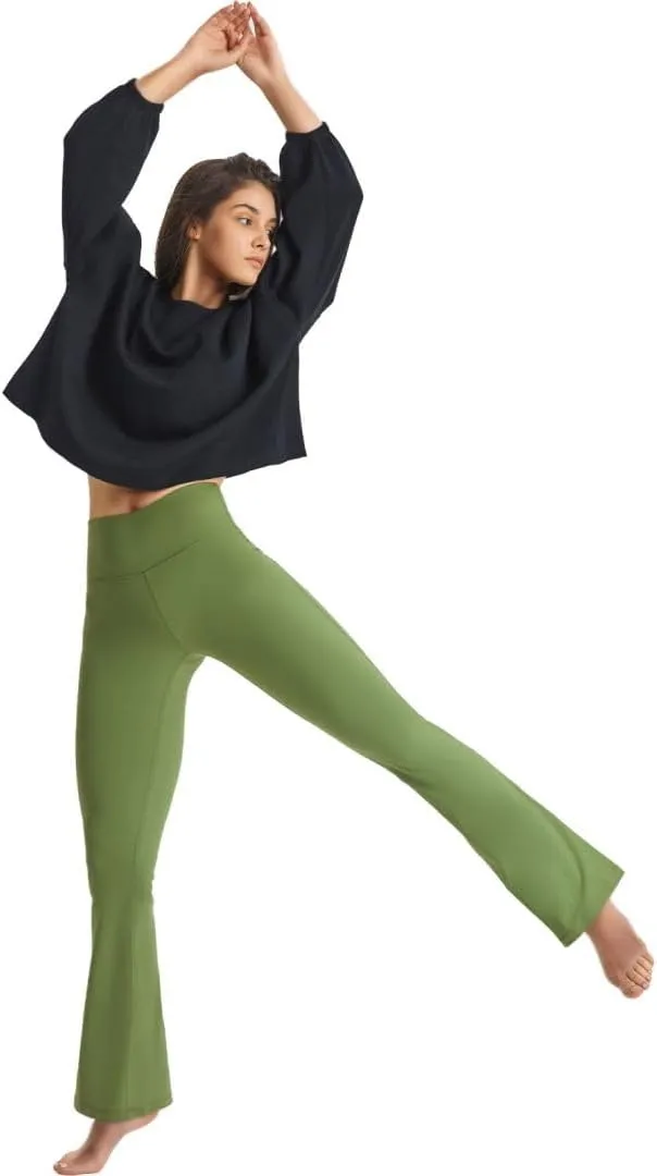 20"/ 25"/ 30" High Waisted Yoga Leggings No Front Seam Compression Workout Leggings/Flared Pants/Warm Leggings