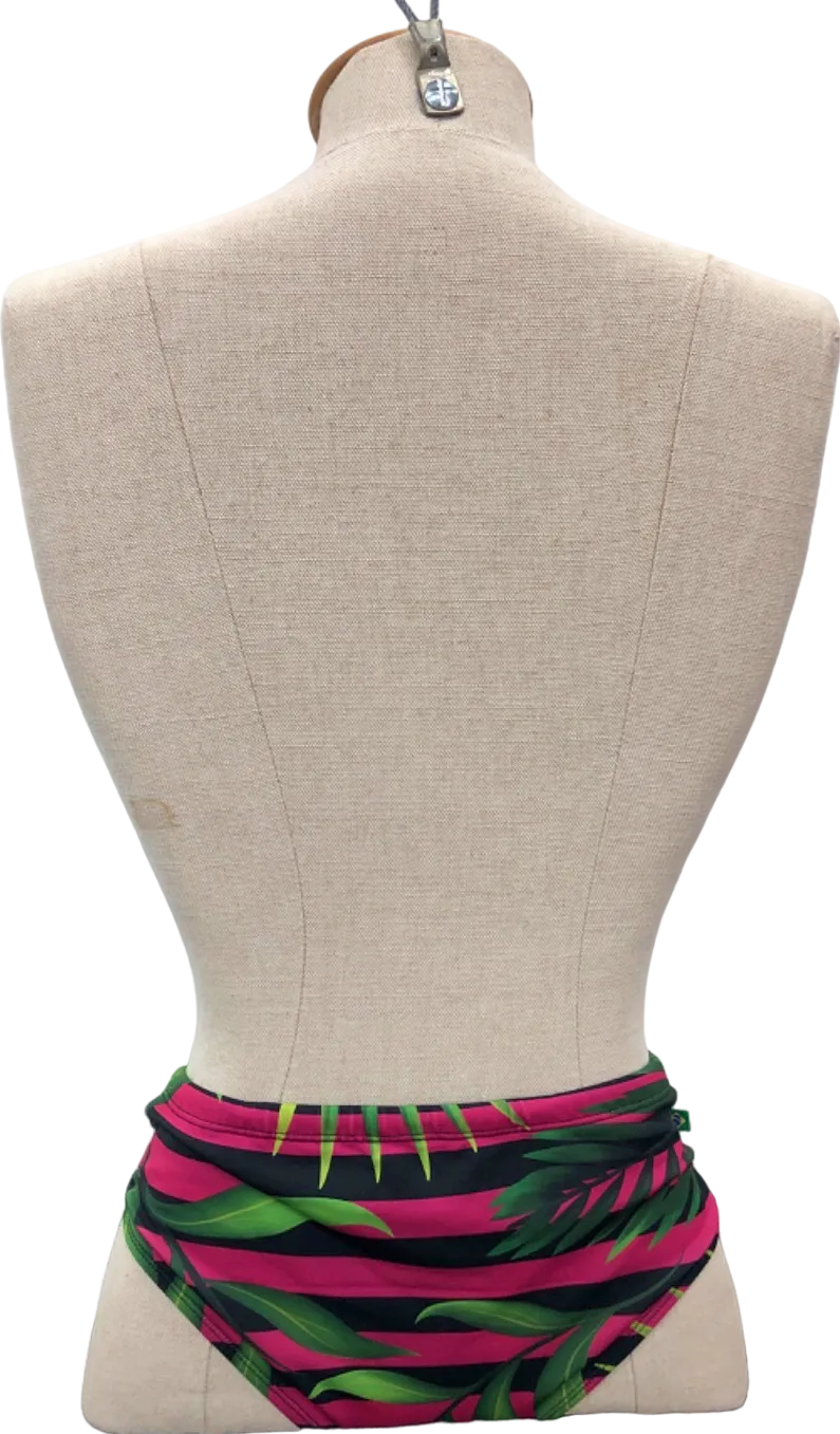 Carioca Green Pink Tropical Swim Briefs UK XS