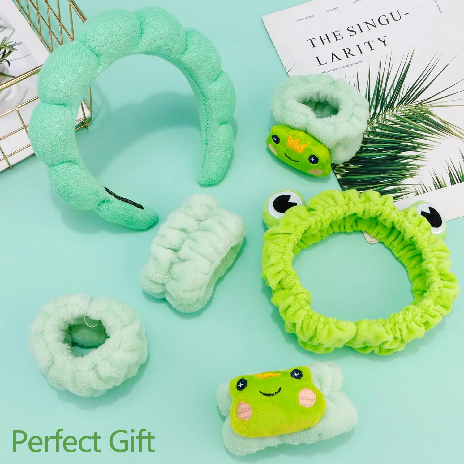 Chanaco Face Wash Headband & Wrist Bands for Washing Face - Funny Gifts for Women & Cute Hair Accessories for Girls