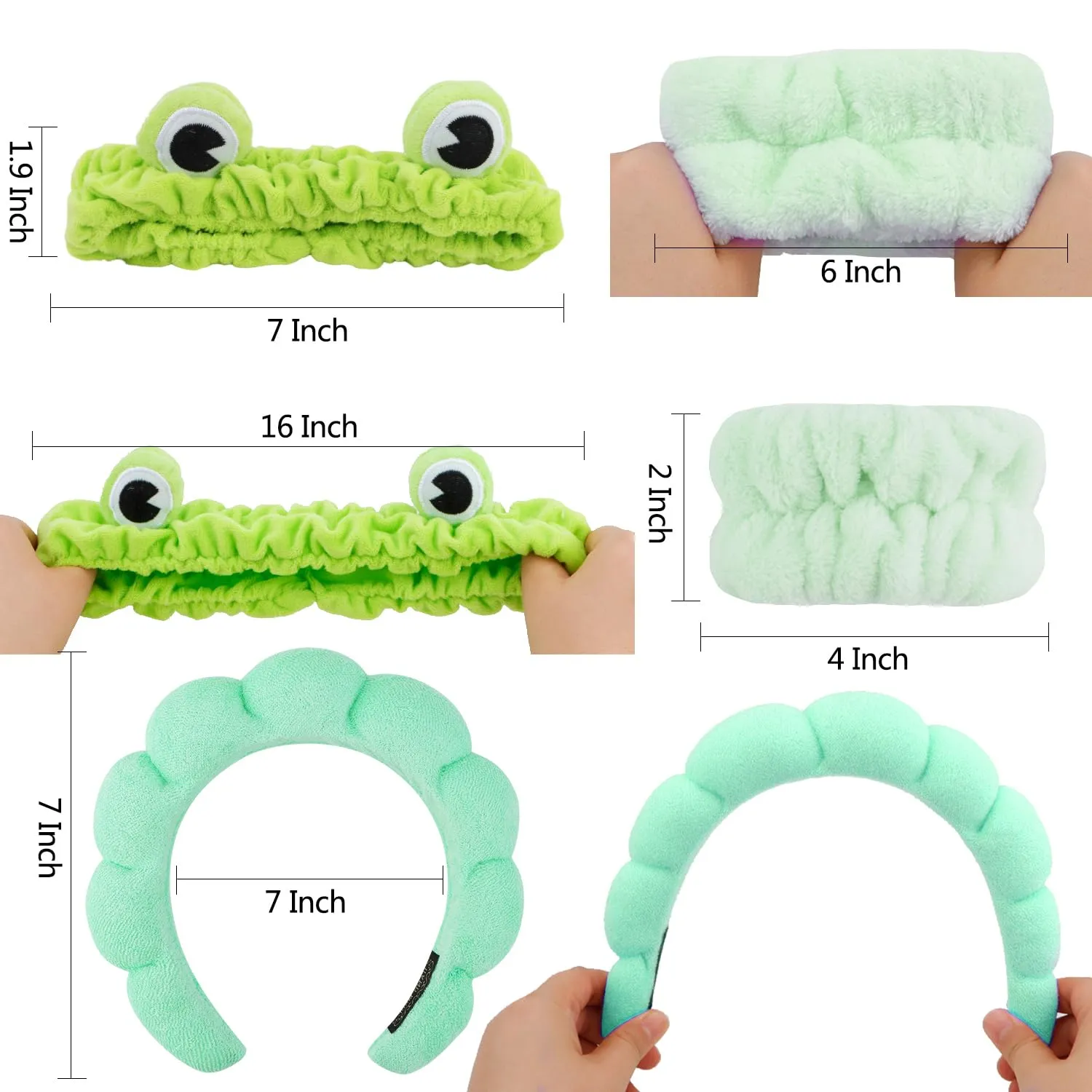 Chanaco Face Wash Headband & Wrist Bands for Washing Face - Funny Gifts for Women & Cute Hair Accessories for Girls