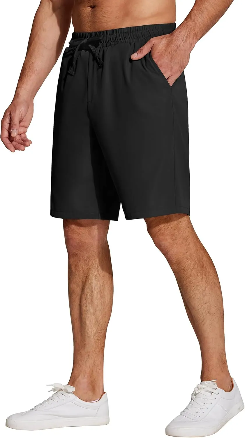 COOFANDY Men's Casual Drawstring Shorts Lightweight Elastic Waist Walking Shorts with Pockets