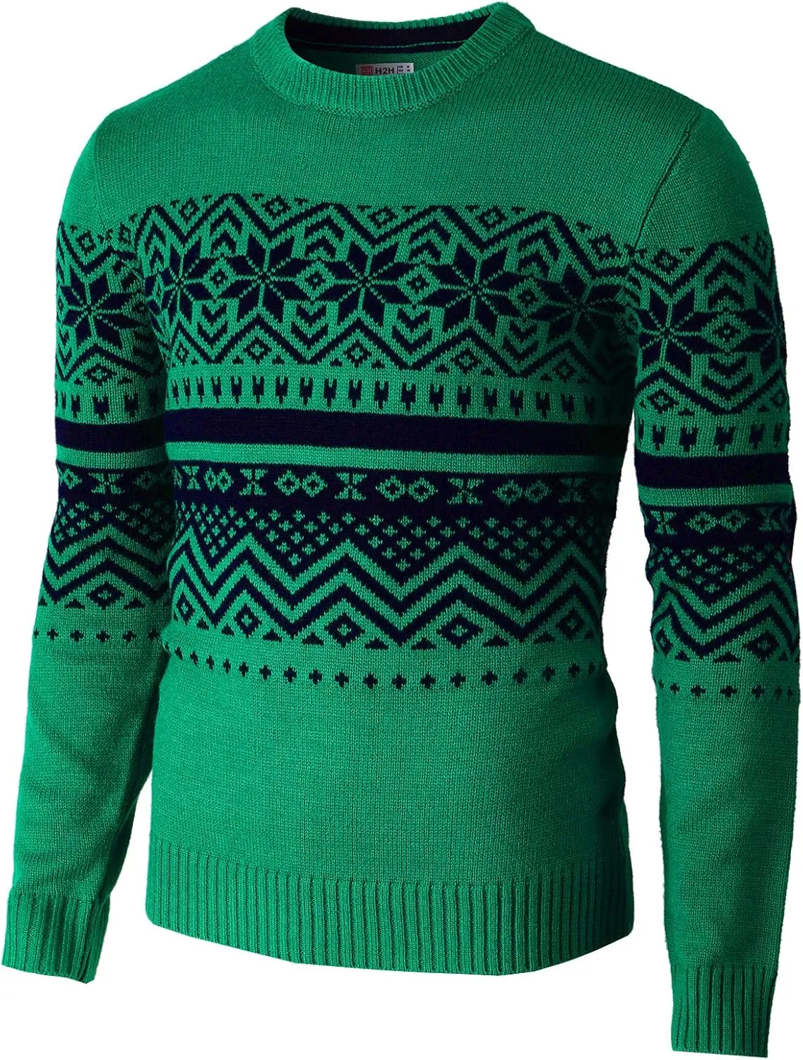 H2H Mens Casual Slim Fit Knitted Christmas Sweaters Holiday Party