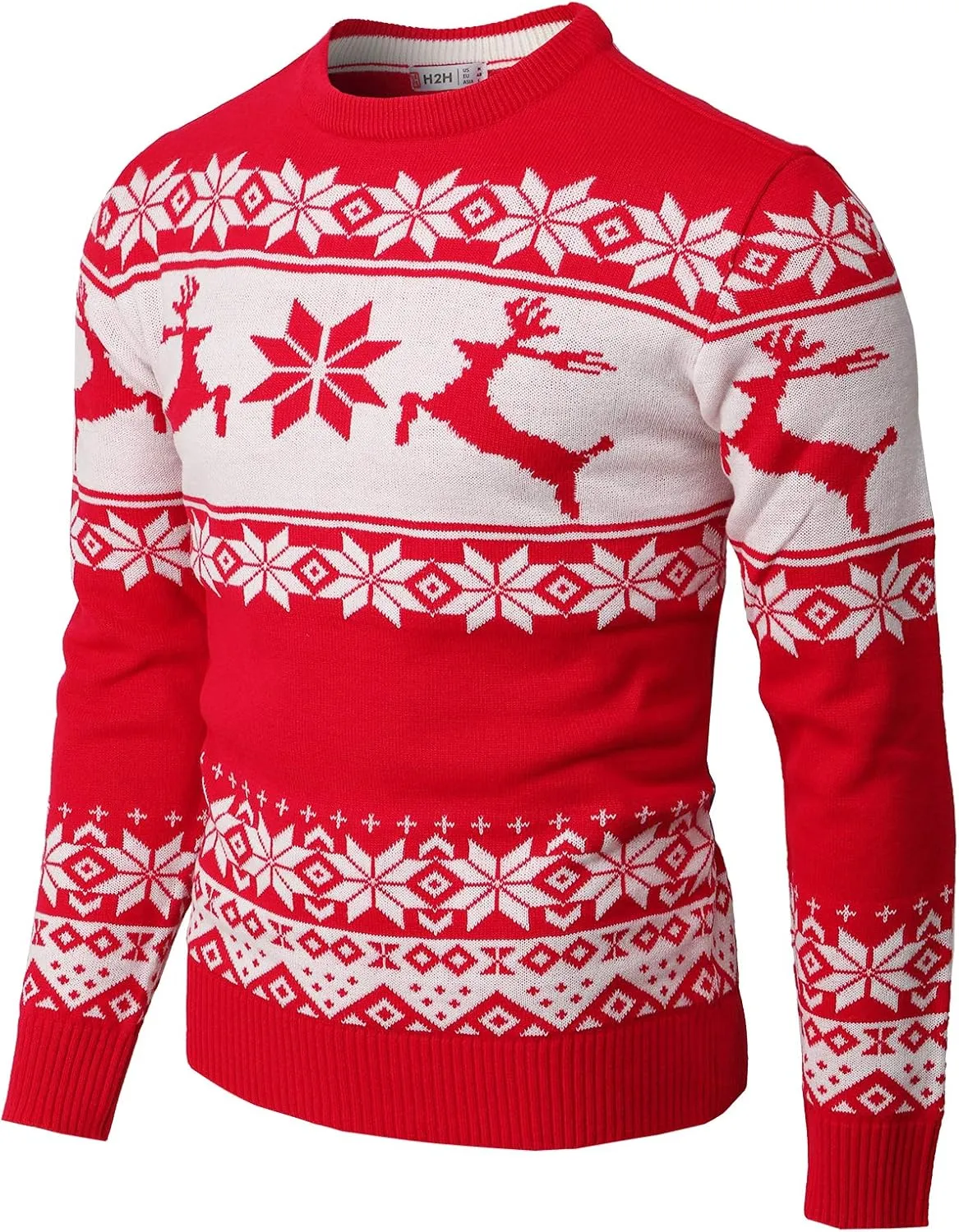 H2H Mens Casual Slim Fit Knitted Christmas Sweaters Holiday Party