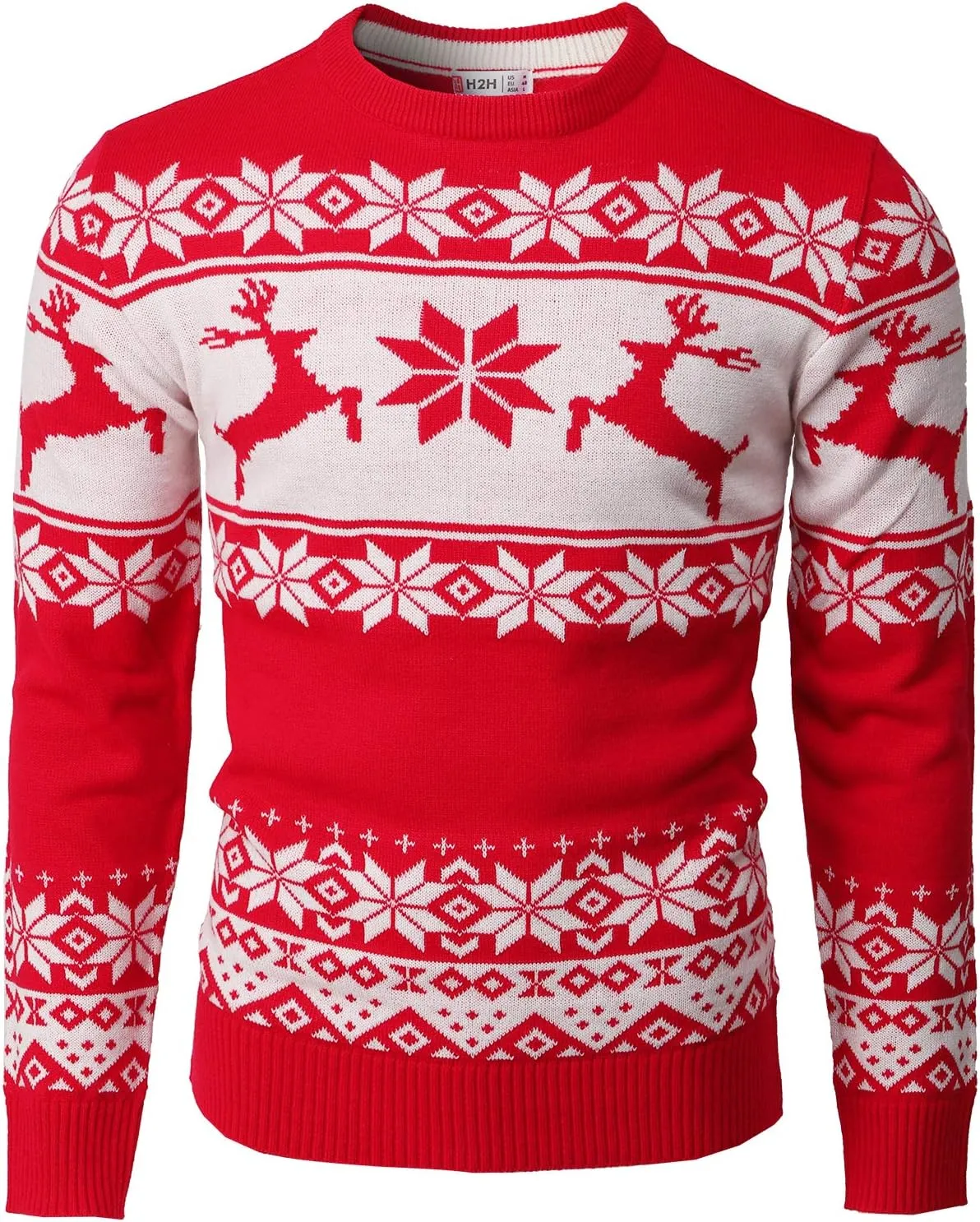 H2H Mens Casual Slim Fit Knitted Christmas Sweaters Holiday Party