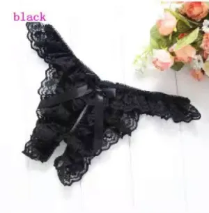 Lace Butterfly Bow Panty - O/S  (Black)