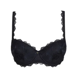 Manyla Velvet Blue Padded Balconette Bra