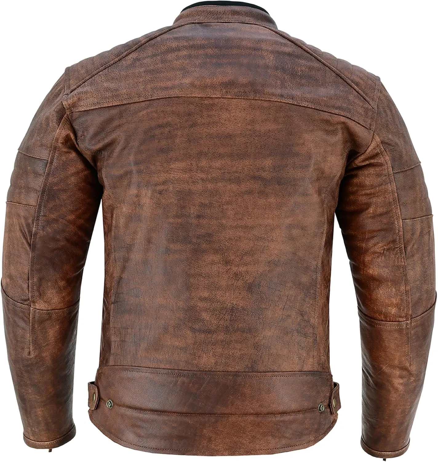 Men's Motorbike Leather Jacket Distress Zip Up Bikers Riding Protection Motorcycle Leather Jackets