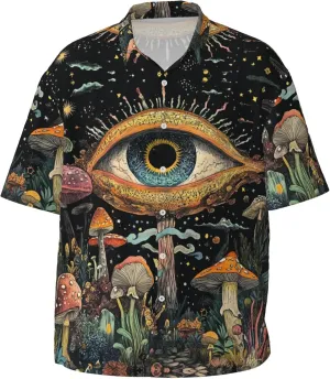 Mens Short Sleeve Button Up Shirts, Casual Party Shirts Stylish Beach Shirt Gifts for Men