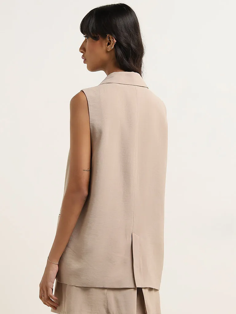 Nuon Beige Long-Line Blazers