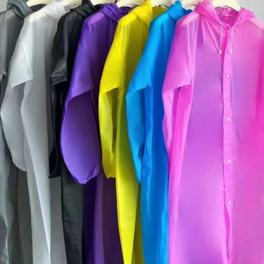 Rain Ponchos for Adults Women and Men 2 PCS Reusable Raincoat Long Rain Jacket Travel Rain Coat with Pocket,Clear