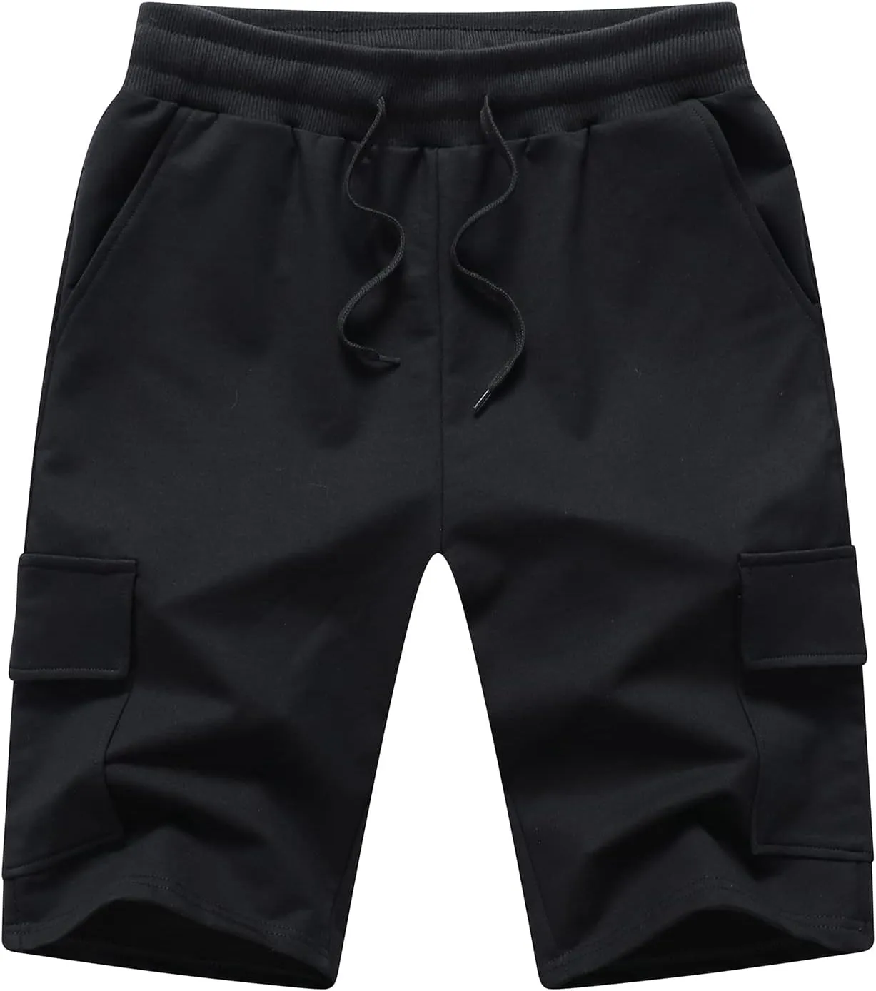 STICKON Mens Shorts Casual Classic Fit Drawstring Summer Beach Shorts with Zipper Pockets