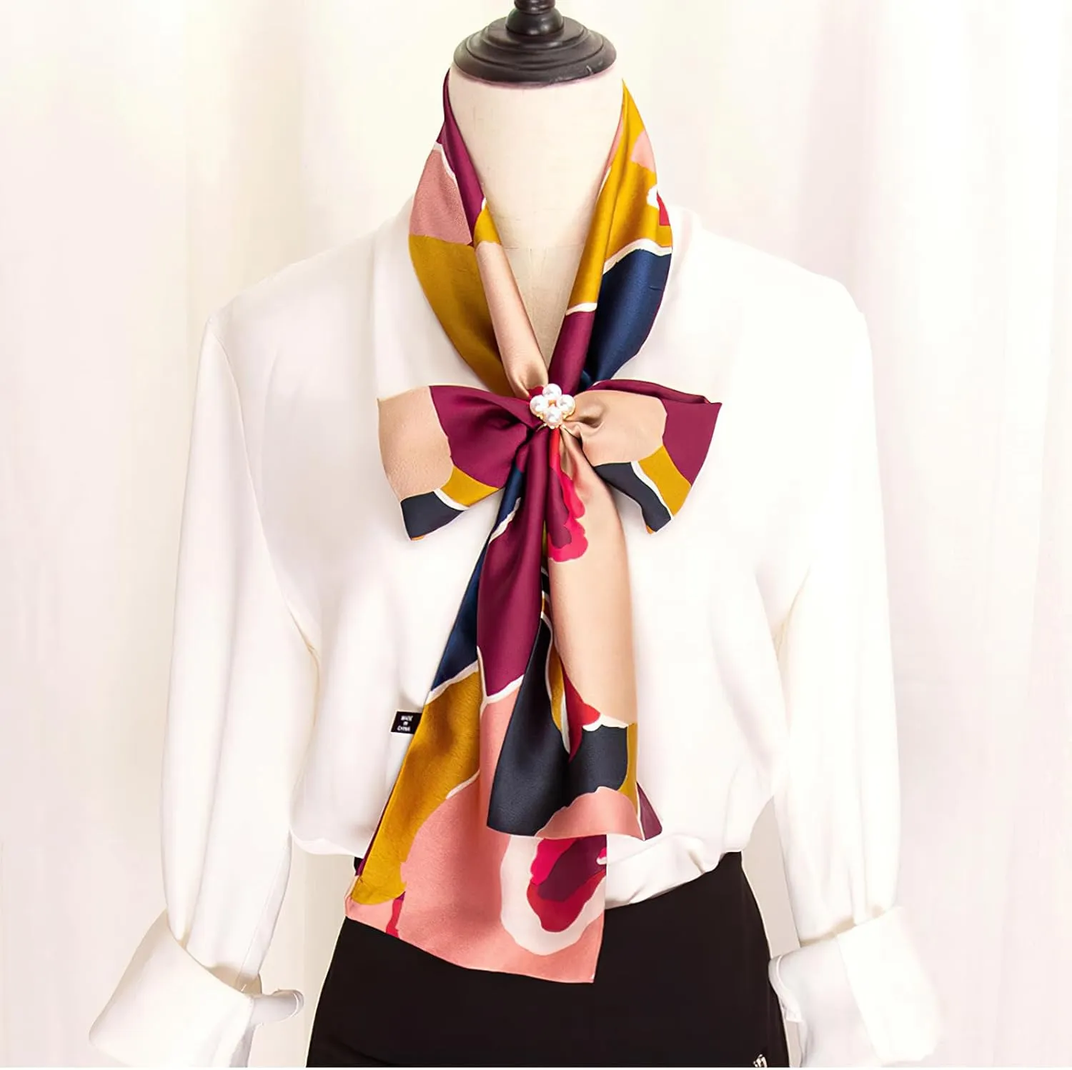 vimate Hair Scarf for Women Fashion Satin Silky Feeling Neck Scarf Bag Purse Scarf for Handbag Handle Etc