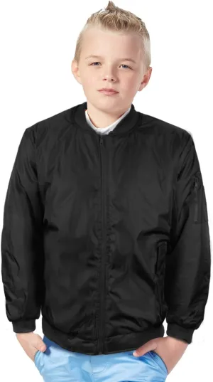 vkwear Boy's Kids Juniors Water Resistant Padded Zip Up Flight Bomber Jacket