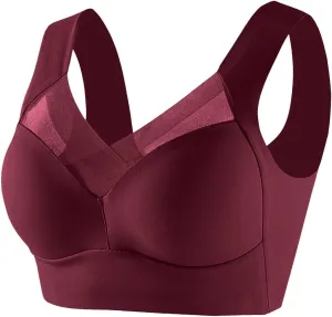 Womens Sports Bras Comfortable Wireless Padded Bras Seamless Push up Bralette Full Coverage Everyday Bra with Support