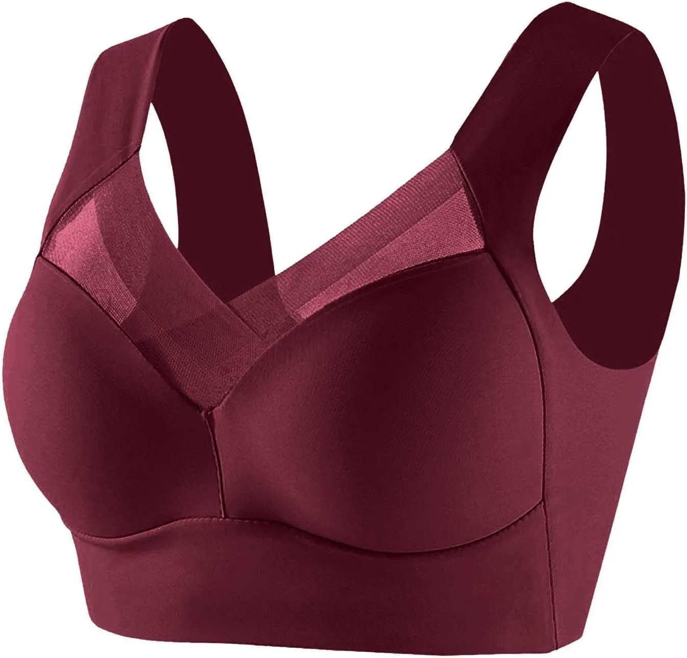Womens Sports Bras Comfortable Wireless Padded Bras Seamless Push up Bralette Full Coverage Everyday Bra with Support