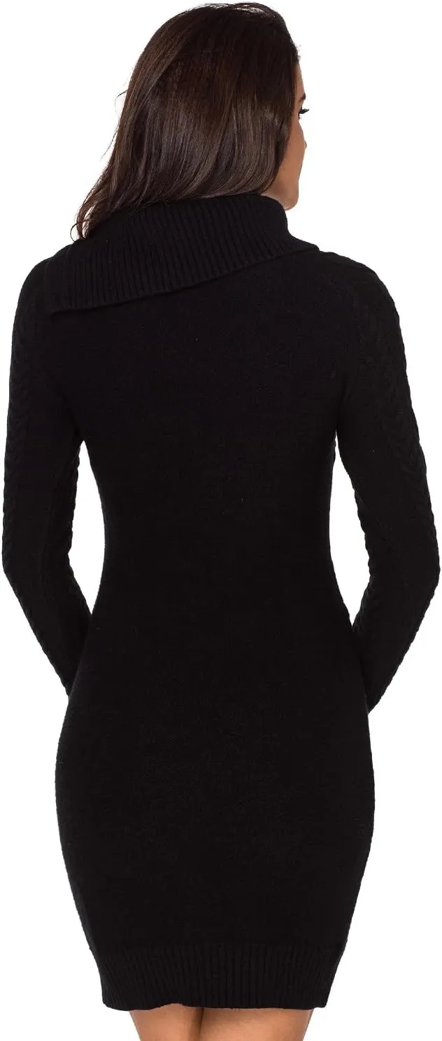 YOUNGSUN Womens Turtleneck Sweaters Long Sleeve Elasticity Chunky Cable Knit Pullover Jumper Winter Dress